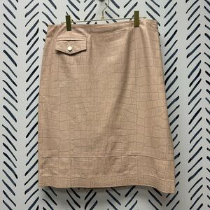 Worth New York Blush Pink Genuine Leather Skirt - 8